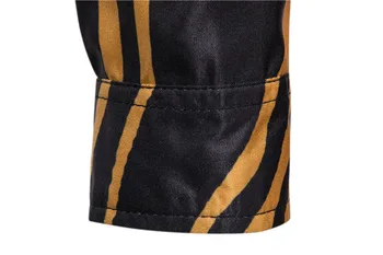 MarKyi 2019 nov prihod striped majica moški bombaž dolg rokav dobre kakovosti zebra vzorec mens obleko srajco kontrast
