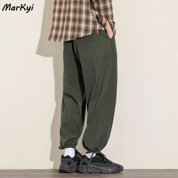 MarKyi Moda Perilo za moške cargo hlače svoboden slog priložnostne harem hlače moški plus velikost 5xl