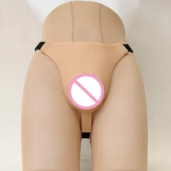 Metulj Vulva Ponaredek Vagina Hlačne Crossdresser Transseksualci T String Silikonski Perilo Realistična Vagina z Kateter & Lase