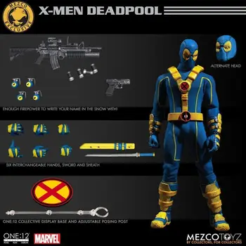 Mezco Marvel Deadpool X-Men Modra Ver Super Junak Eno:12 Kolektivne BJD Slika Igrače 16 cm