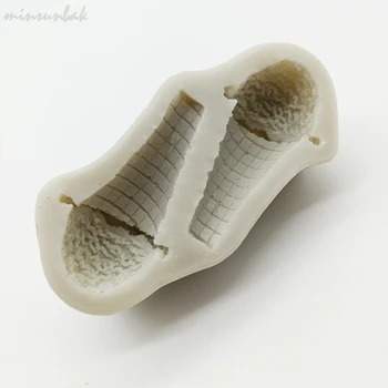 Minsunbak 3D Sladoled Obliko Silikonsko Plesni Sugarcraft DIY Čokolada Peko Orodja Torto Dekoracijo Fondat