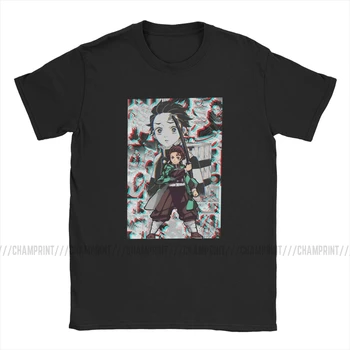 Moda Manga Slog T-Shirt za Moške Krog Vratu T Srajce Demon Slayer Anime Demon Rezilo Kratek Rokav Tee Majica Plus Velikost Oblačila