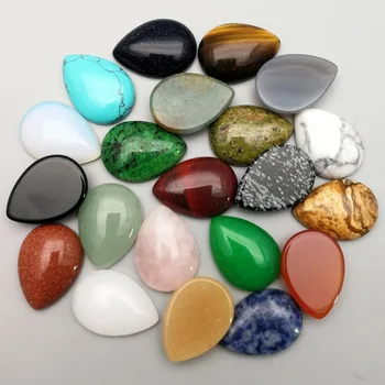 Modni Trgovini 25x18mm različni naravni kamen kroglice čare solze CAB CHRYSOPRASE za nakit, pribor 20pcs Brezplačna dostava