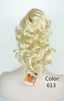 Močno Lepoto Sintetičnih Srednje Dolg Podaljšanje Las Kos Nevihte Posnetek v/na Kodrasti Hairpiece 12 cm Čop 43 barve