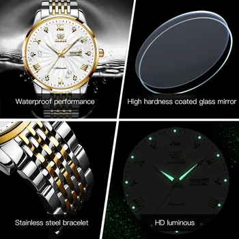 Moški mehanske ročne ure luksuzne blagovne znamke samodejni watch menStainless Jekla Nepremočljiva Business watch Relogio Masculino 6630