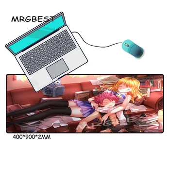 MRG Fairy Tail Anime Dekle Notbook Računalniška Miška Ploščica Pc Igre Padmouse Gamer Prenosnik 80x30/90x40cm Velike Lockedge XXl Mousemat