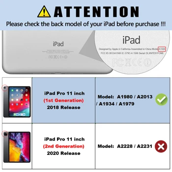 MTT 2018 Ohišje Za iPad Pro 11 inch PU Usnje Magnetni Flip Krat Stojalo Pokrov Pametnih Tablet Primeru Funda A1980 A2013 A1934 A1979