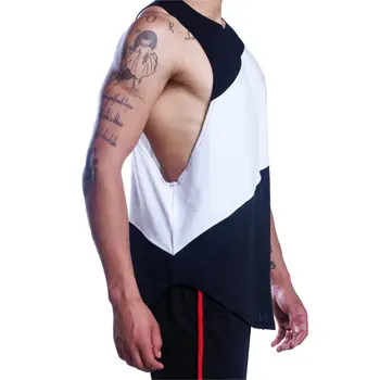 Muscleguys Stringer Tank Zgornji del Moški Bodybuilding, Fitnes Oblačila Mens brez Rokavov telovadnic Majice Bombaž spodnje majice brez rokavov in Mišice Vrhovi