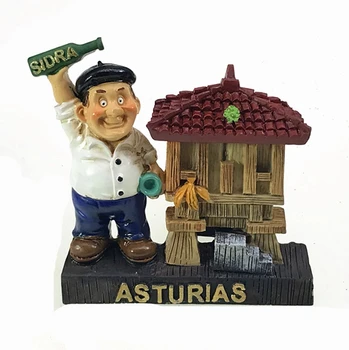 Natakar v Asturias, Španija 3D Hladilnik Magneti World Travel Spominkov Hladilnik, Magnetne Nalepke, Doma Dekor