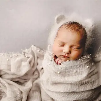 Navaden Barvni šal Šal Muslimanska oblačila Hidžab Headscarf Photo studio photo rešitve Newborn baby Soft foto graphy Bombaž Občutek Pearl Ovijalnika