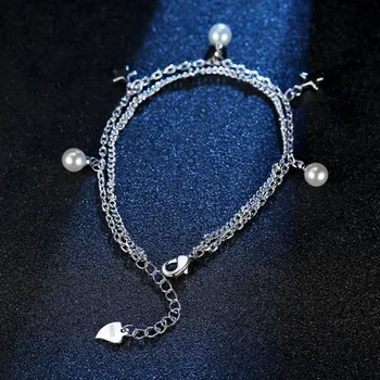 NEHZY 925 sterling srebrni nakit zapestnica visoke kakovosti retro moda ženska pearl pet opozoril star zapestnica dolžine 20.5 CM