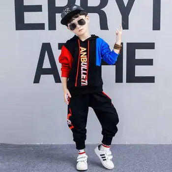 New Visoke Kakovosti 2019 Fantje Nosijo Ulica, Hip Hop Obleko Jeseni Otrok Dolgimi rokavi Pulover Velikih otroških Street Dance Kostumi