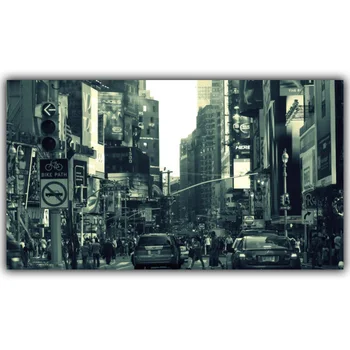 New York Hong Kong Svetu, Mesto Stavbe Nočna Pokrajina Poster Tiskanje Svilene Tkanine Doma Dekoracijo Ozadje