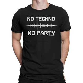 NI TECHNO NOBENE STRANKE Mens T-Shirt Plesne Glasbe Elektronski Trance DJ EDM Novost