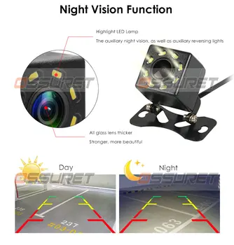 Night Vision Nepremočljiva 8LED 170 HD Pakiranje Pomoči Samodejno Parkiranje Vzvratno Kamero Univerzalni Avto Pogled od Zadaj Camera8