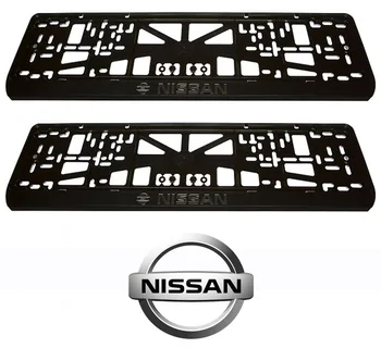 Nissan registrske tablice okviri, plastični, set: 2 okvirji, 4 Chrome self-tapkanjem