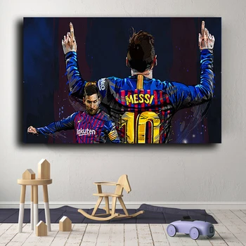 Nogometni Igralec Star Lionel Messi Platno Slikarstvo Plakatov in Fotografij Wall Art Slike za Dnevni Sobi Doma Dekor (Brez Okvirja)