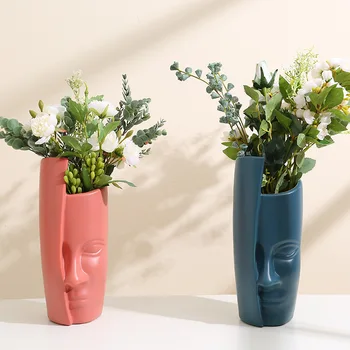 Nordijska Plastičnih Vaze za Poroko Jedilno Mizo Dekoracijo Doma Imitacije Keramični Cvetlični Aranžma Vaza Cvetna Košarica Pot