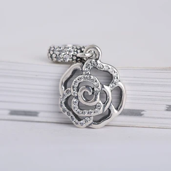 Nov materinski dan darilo utrla sparkling rose visijo čare kroglice s cz 925 sterling silver, ki je Primerna za Znamko Čar Zapestnice