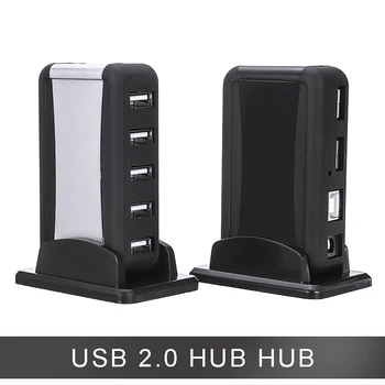 Nov Prihod Prenosni 7 Port USB Hub High Speed USB 2.0 Dual Čip Splitter Adapter Z napajalniki Za Prenosni RAČUNALNIK