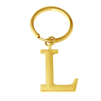 Nova Velika Velikost angleške Abecede DIY Keychain Kovinske Črke L Čar obesek za ključe z Dolgo Verigo Ključa imetnika
