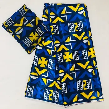 Nove Afriške svile vosek tkanine, Digitalni tisk saten vosek tkanine za obleko Afriške vosek svilena tkanina z šifon, določen za stranko obleko