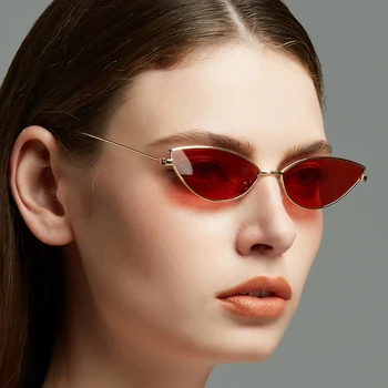 Nove Ženske Mačka oči Starana Rdeča sončna Očala blagovne Znamke Oblikovalec Retro Točk sončna Očala Ženski Lady Eyeglass UV400