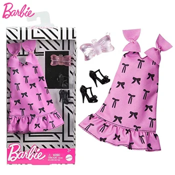 Novi Originalni Barbie Oblačila za Punčko Igrače Dekleta Lutka Obleko za Barbie Lutka Barbie Oprema Igrače za Dekleta, Obleka, Čevlji