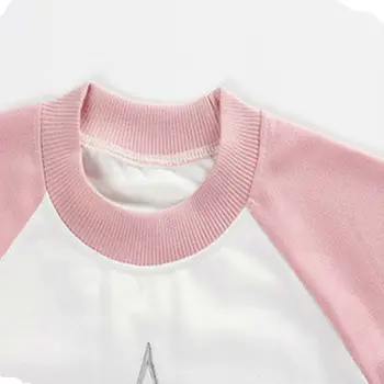 Novo 2018 Kakovost blagovne Znamke Bombažne Trenirke Baby Girl Obleke, Otroci, Oblačila, Majice s kratkimi rokavi BBebe Dekleta puloverju Otroci Bluzo