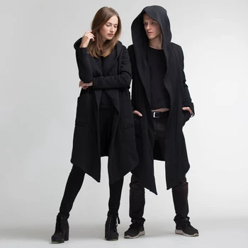 Novo 2019 Moški Ženske Unisex Gothic Dolg Jarek Nekaj Toplih Zimskih Jarek Plašč, Ogrinjalo, Plašč Svoboden Parka Outwear
