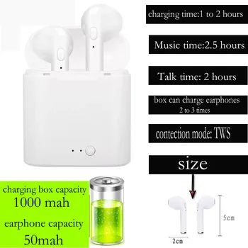 Novo i7s TWS Brezžične Slušalke Bluetooth 5.0 Slušalke šport Čepkov Slušalke Z Mikrofonom Za pametni Telefon Xiaomi Samsung LG Huawei