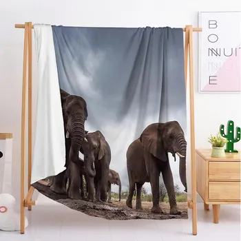 Novo slon izvoz po Meri odeje Velike in majhne velikosti, vrgel odejo tapiserija, spalna mehko odejo flanela odejo posteljnina