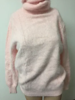 Novo Turtleneck resnično mink kašmir pulover ženske dolgo kašmir puloverji pleteni čisto mink Kopice ovratnik brezplačna dostava JN330