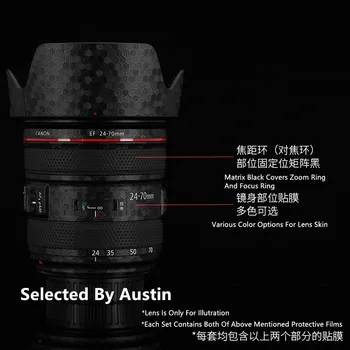 Objektiv Kože Nalepke Nalepke Zaviti Film Za Canon EF 24-70 f4 Anti-scratch Zaščitnik Kritje Primera