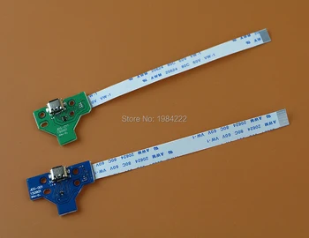 OCGAME 10pcs=5sets Visoke Kakovosti 12pin 14pin LED za Napajanje in Polnjenje PCB Board z flex Ploski Kabel za PS4 Krmilnik