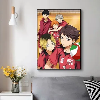 Odbojka Fant Anime Plakat Platno Slikarstvo Haikyuu Japonski Slog Risanka Plakat Wall Art Slik, Dnevna Soba Dekor Cuadro