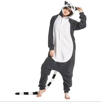 Odrasle Zimske Monokuma Medved Modri Morski Pes Pižamo Jack Skellington Lenivec Lemur Živali Kiguruma Onesie Cosplay Kostum