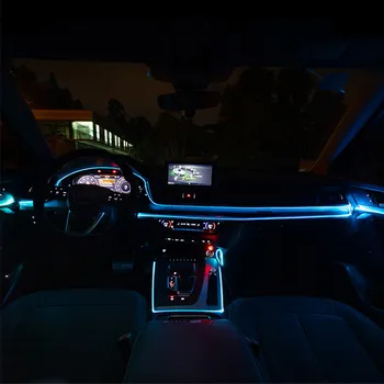 Okoljske svetlobe avto 6M 10M luči rgb avto svjetlovodni vzdušje svetilke app nadzor avtomobila dekorativni plošči vrata Notranja luč