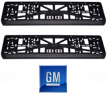 Okvirji za registrske tablice General Motors, plastika, set: 2 okvirji, 4 Chrome self-tapkanjem