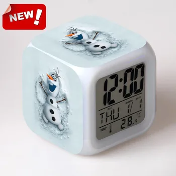 Olaf Budilke Digitalne 7 Sprememba Barve Lcd-Zaslon Watch Despertador Wake Up Light Plastičnih Reloj