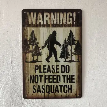 Opozorilo ne hranite Sasquatch Letnik kovinski tin plakat Retro Prijavite Doma Pub, Restavracija, Bar, Kuhinja Dekor