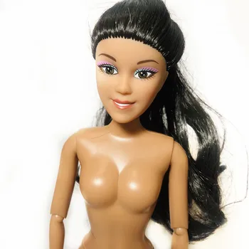 Original Lutke 28 cm nasmeh Black Brown Dekle z dolgimi lasmi 9 sklepov Moda baby dekle igrača, lutka Model Slika Igrača za Dekleta Darilo