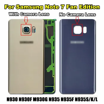 Originalni Samsung Galaxy Note7 opomba 7 FE N930F N935 nazaj Stanovanj Zadnje Steklo Vrat Primeru Opomba Fan Edition Nazaj Pokrov Baterije