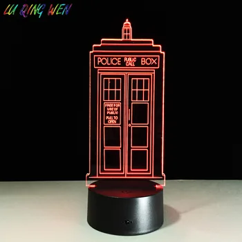 Otroci Nočna Lučka Britanska Policija Škatle 3D Nočna TARDIS Spalnica Dekor Lučka Telefon Kiosk Callbox Led Nočna Lučka Zdravnik, Ki