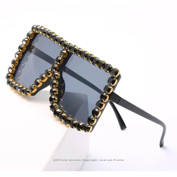 Oversize ženska sončna očala letnik diamond Kvadratnih luksuzni ženske očala odtenki modne blagovne znamke oblikovalec italija ženska sončna očala