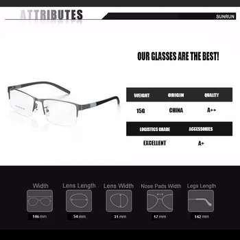 Očala Zlitine Okvir Očal Moških Očala Optični Recept Eye Glasses moški Spektakel za Človeka Očala