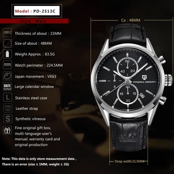 PAGANI DESIGN Moški Šport ure quartz multi-funkcija Nepremočljiva moški kronograf top blagovne znamke luksuzni vojaške športne moške ure 2020