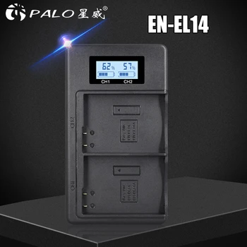PALO EL-E14 ENEL1 SL-EL14a EL14 LCD Dvojni Digitalni Polnilec Za Nikon D3100 D3200 D3300 P7100 P7200 P7800 D in P series