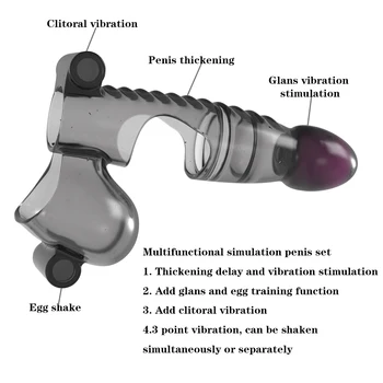 Penis z vibriranjem Rokavi za enkratno uporabo Kondomov Sex Igrača za Moške Strap-on Delay Izliv Seks Odraslih Izdelka, Dildo, Vibrator Odrasli Igre