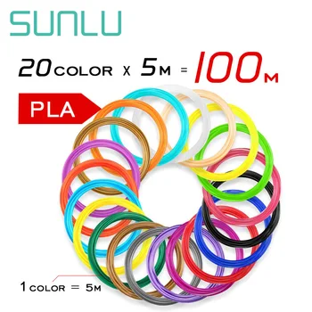 PLA Žarilno 3D Pero Žarilno Polnjenje 1.75 mm PLA 20 Paketi 16 Normalne barve in 4 Svetleče Barve 100m Popolnoma